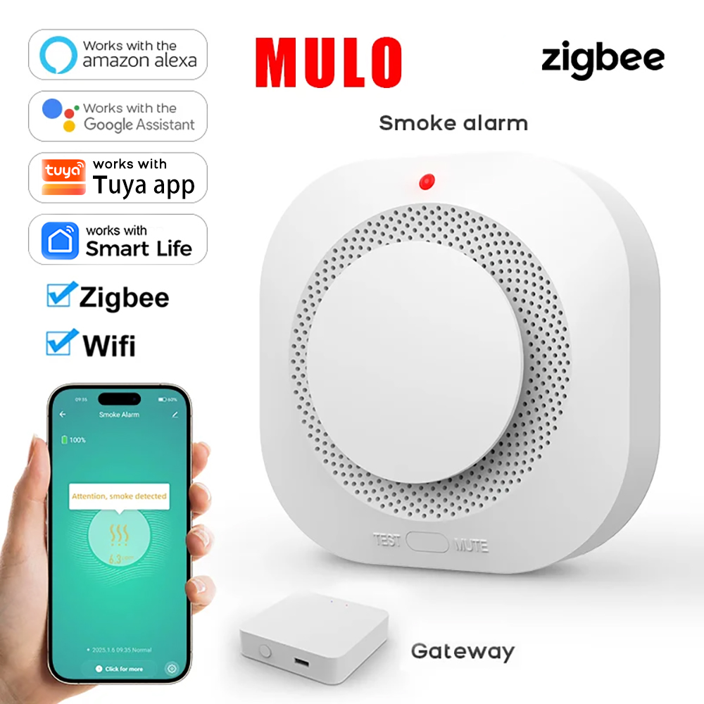 Smoke Detector Interconnected - Detector de Fumaça Inteligente ZigBee WiFi,