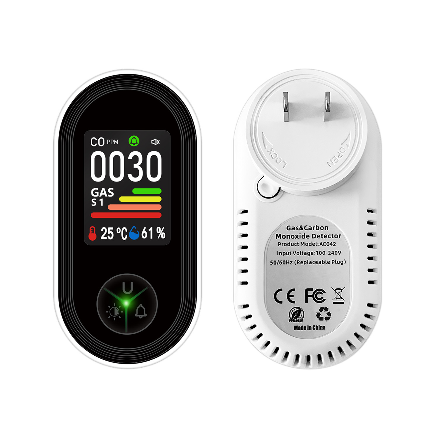 Detector de Gás 4 em 1 OEM e D - Co Detector Plug avaliação e preço